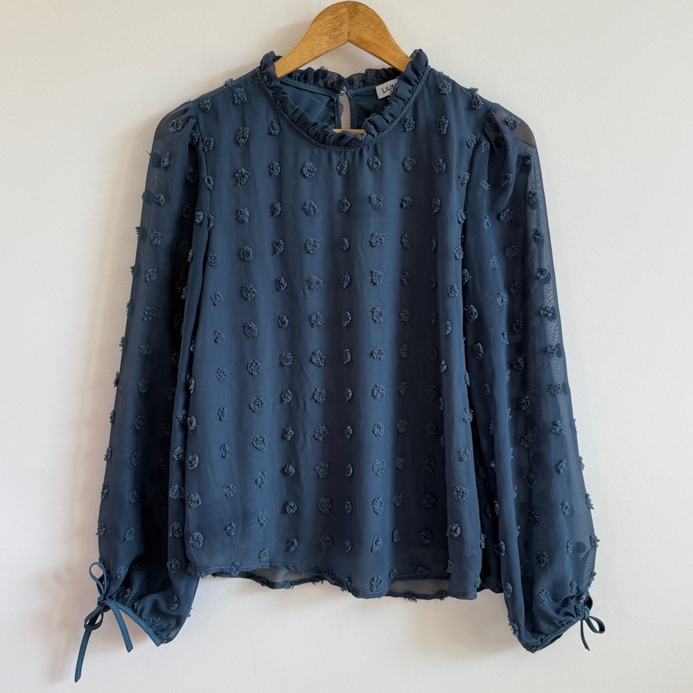 Amazon Workwear Clip Dot Blouse Blue Small